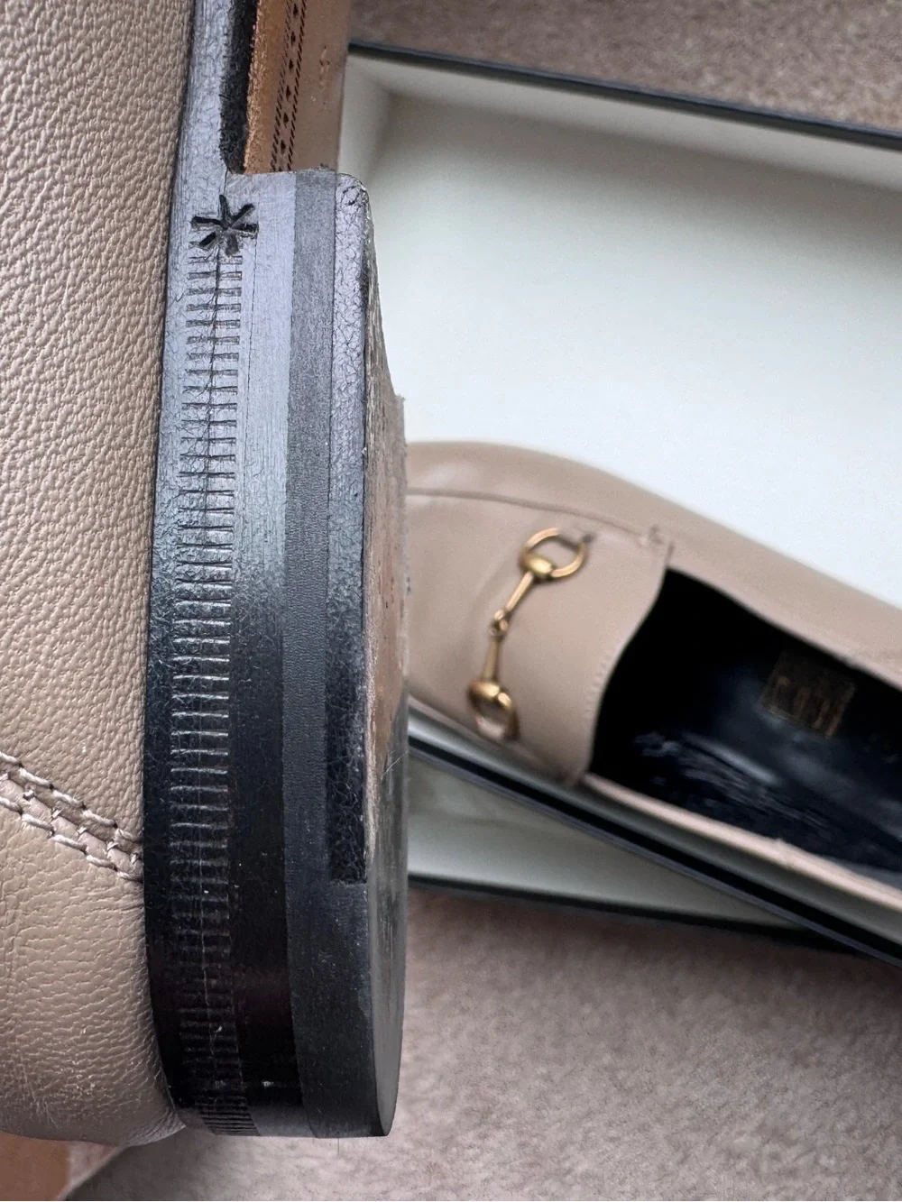Gucci Brixton Leather Horsebit Loafers in the classic taupe/mud colorway. - Picture 14 of 14